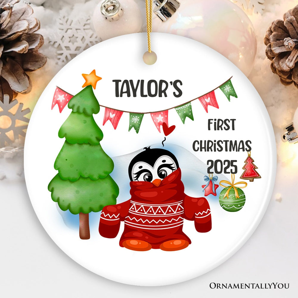 Kid’s First Christmas Baby Animal Theme Ornament with Tiger, Deer, Penguin