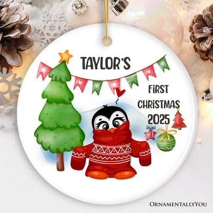 Kid’s First Christmas Baby Animal Theme Ornament with Tiger, Deer, Penguin