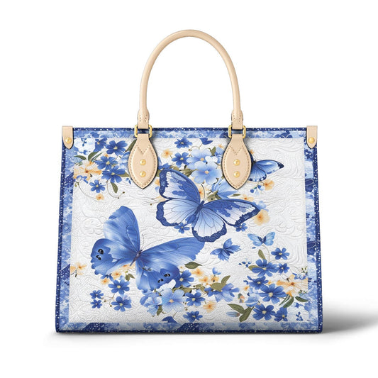 Leather Bag Beautiful Floral Butteflies