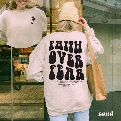 Faith Over Fear shirt Christian Hoodie Christian Sweatshirt Jesus Hoodie Trendy Hoodie Bible Verse Shirt Aesthetic Clothing Christian Merch