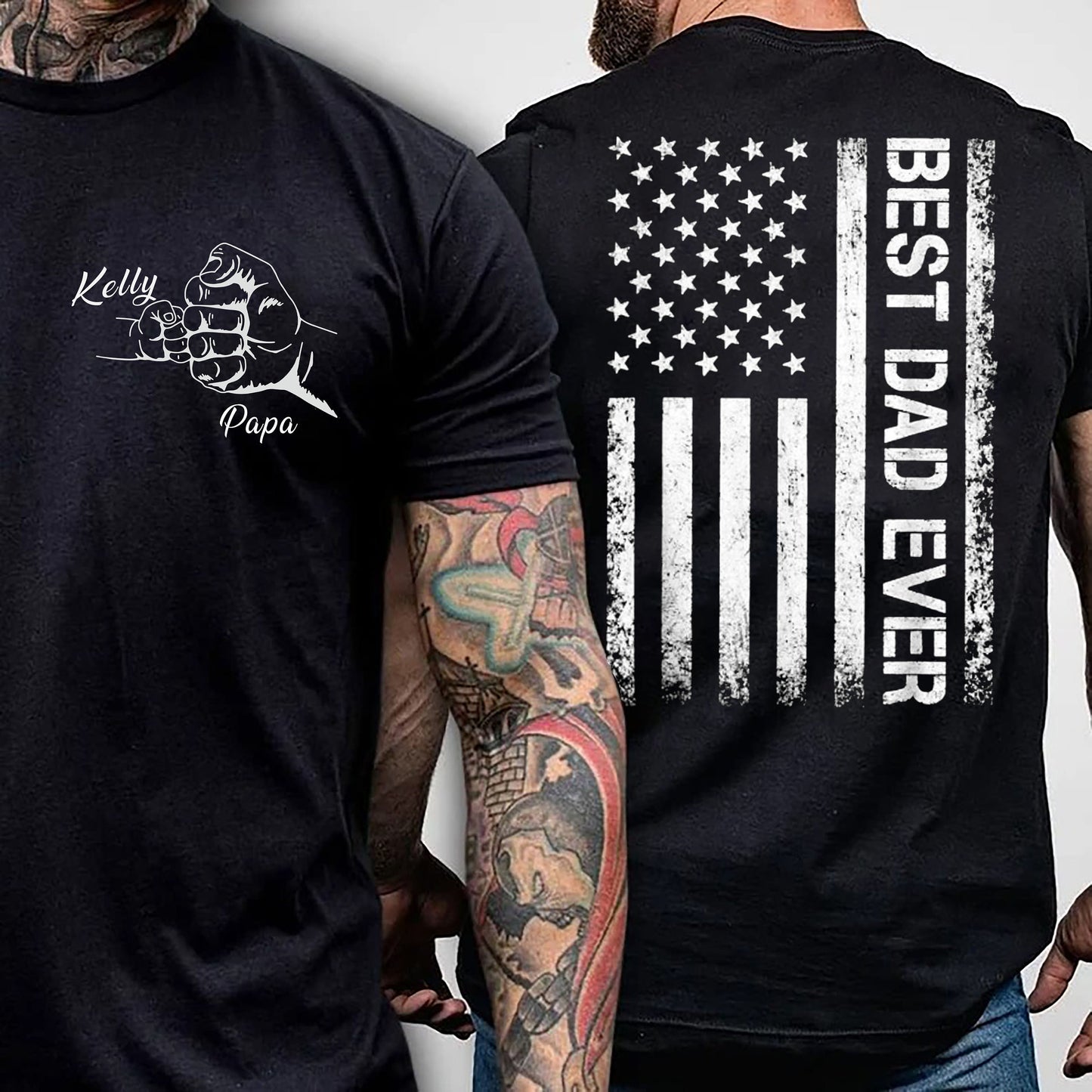Father's Day Family Fist Bump Shirt, Personalized Dad Raised Fist Hand Father's Day, Father's Day Gift , Custom Grandpa Tee, Cute Dad shirt