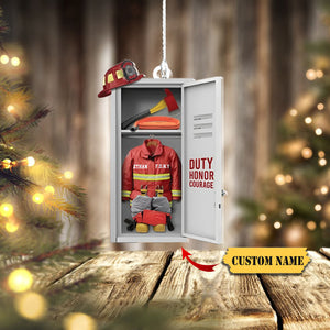 Firefighter Equipment Locker Personalized Acrylic Ornament, Gift for Firefighter, Ornament Christmas, Ornament For Gift