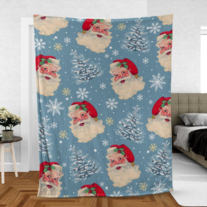 Vintage Santa Claus with Gift Christmas Quilt Bedding Set, Retro Santa Christmas Quilt Blanket, Christmas Gift, Christmas House decor