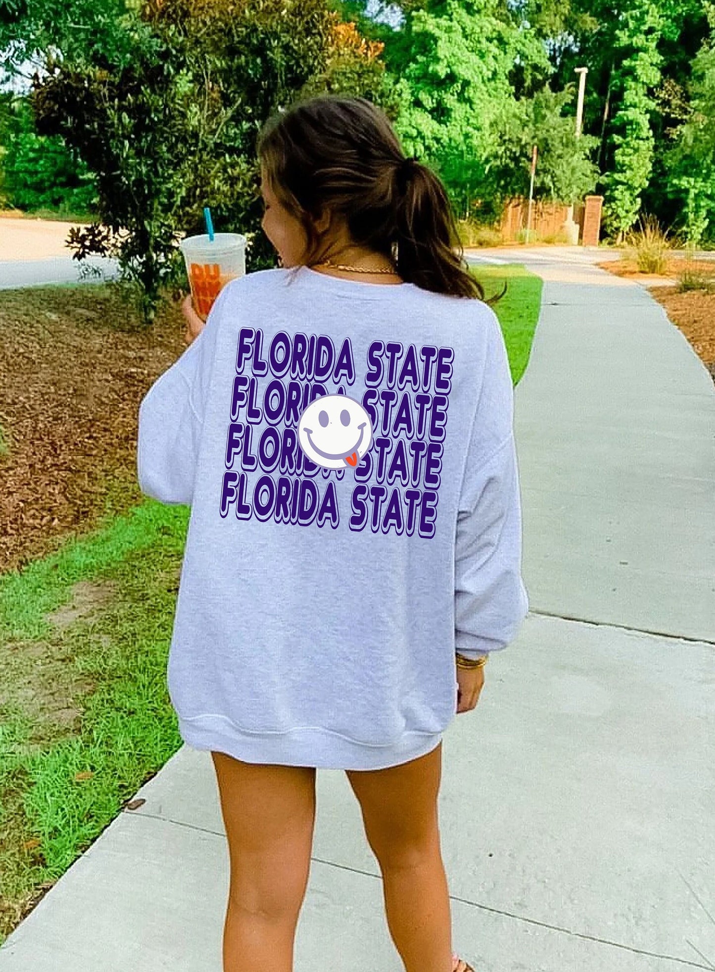 Florida state shirt, Florida Game Day Sweatshirt, Florida Tailgate tee, Florida Student Gift, Florida Travel, Groovy Smiley Face sweatshirt