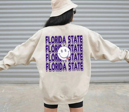 Florida state shirt, Florida Game Day Sweatshirt, Florida Tailgate tee, Florida Student Gift, Florida Travel, Groovy Smiley Face sweatshirt