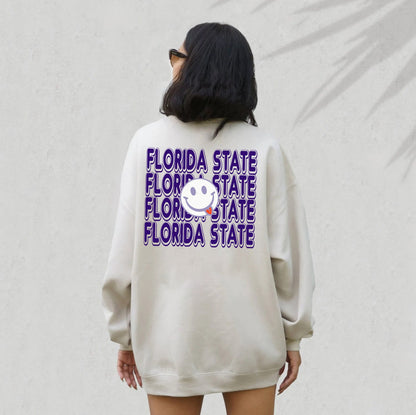 Florida state shirt, Florida Game Day Sweatshirt, Florida Tailgate tee, Florida Student Gift, Florida Travel, Groovy Smiley Face sweatshirt