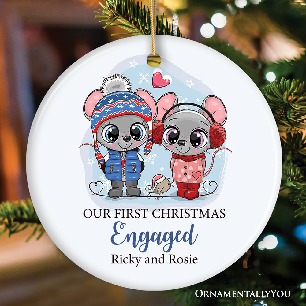 Our First Christmas Married-Engaged Mouse Ornament