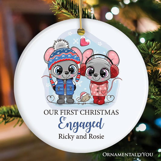 Our First Christmas Married-Engaged Mouse Ornament