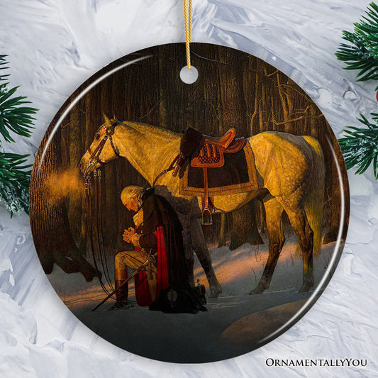 Arnold Friberg Prayer at Valley Forge Ornament, Historical and Patriotic George Washington Christmas Gift and Keepsake