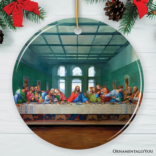 Leonardo da Vinci The Last Supper Ceramic Ornament, Famous Painting Christmas Decoration Souvenir