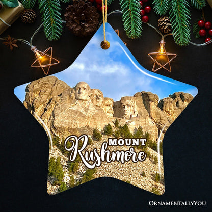 Mount Rushmore National Memorial Scenic Ceramic Ornament, South Dakota Souvenir Christmas Decoration