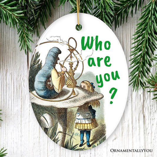 The Caterpillar Who Are You Vintage Ornament, Alice's Adventures in Wonderland Decor and Keepsake