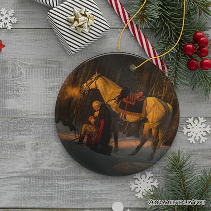 Arnold Friberg Prayer at Valley Forge Ornament, Historical and Patriotic George Washington Christmas Gift and Keepsake