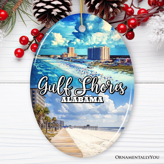 Gulf Shores Christmas Ornament, Alabama's Coastal Souvenir and Tree Decor
