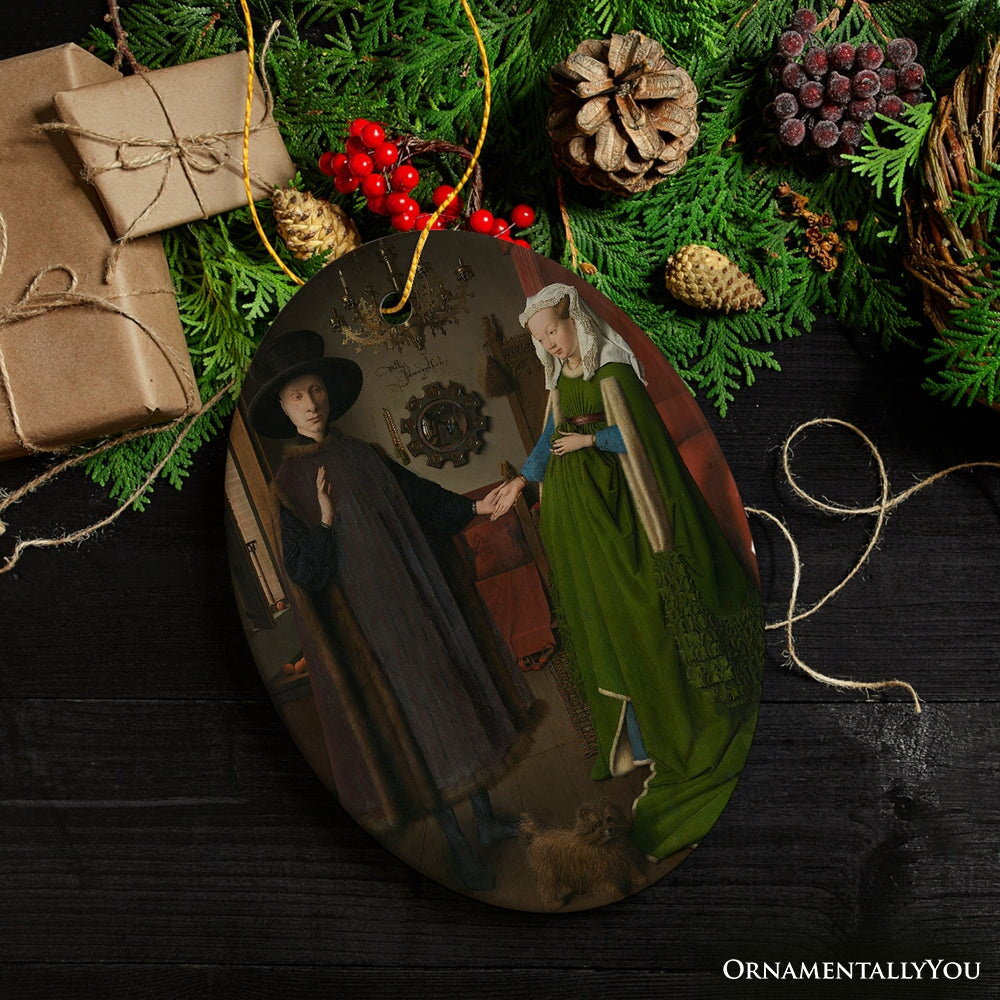Jan van Eyck the Arnolfini Portrait Ornament, Famous Painting Christmas Decoration Souvenir