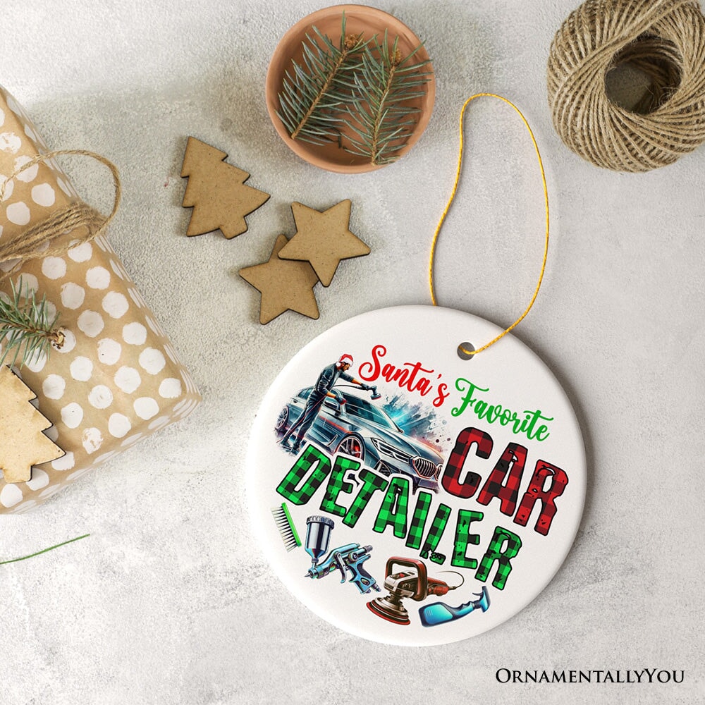 Santa's Favorite Car Detailer Ornament, Christmas Appreciation Gift for Auto Detailing Experts