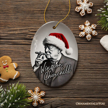 Vintage Winston Churchill Christmas Ornament, UK Prime Minister and British Politician