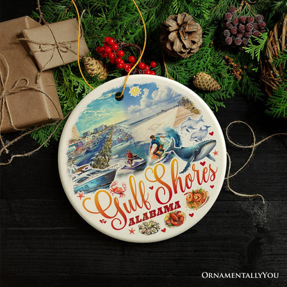 Gulf Shores Christmas Ornament, Alabama's Coastal Souvenir and Tree Decor