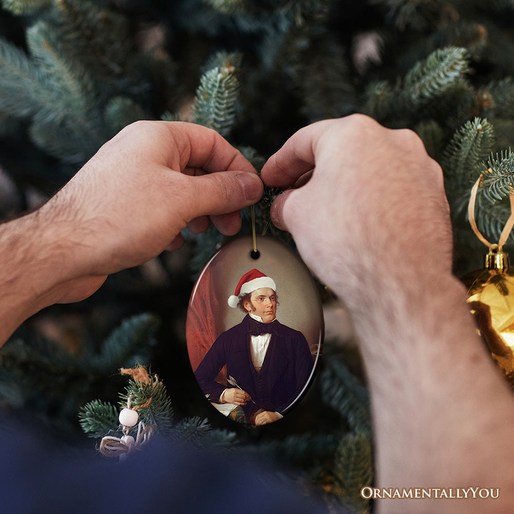 Santa Schubert Christmas Ornament, Composer Holiday Gift for Classical Musicians