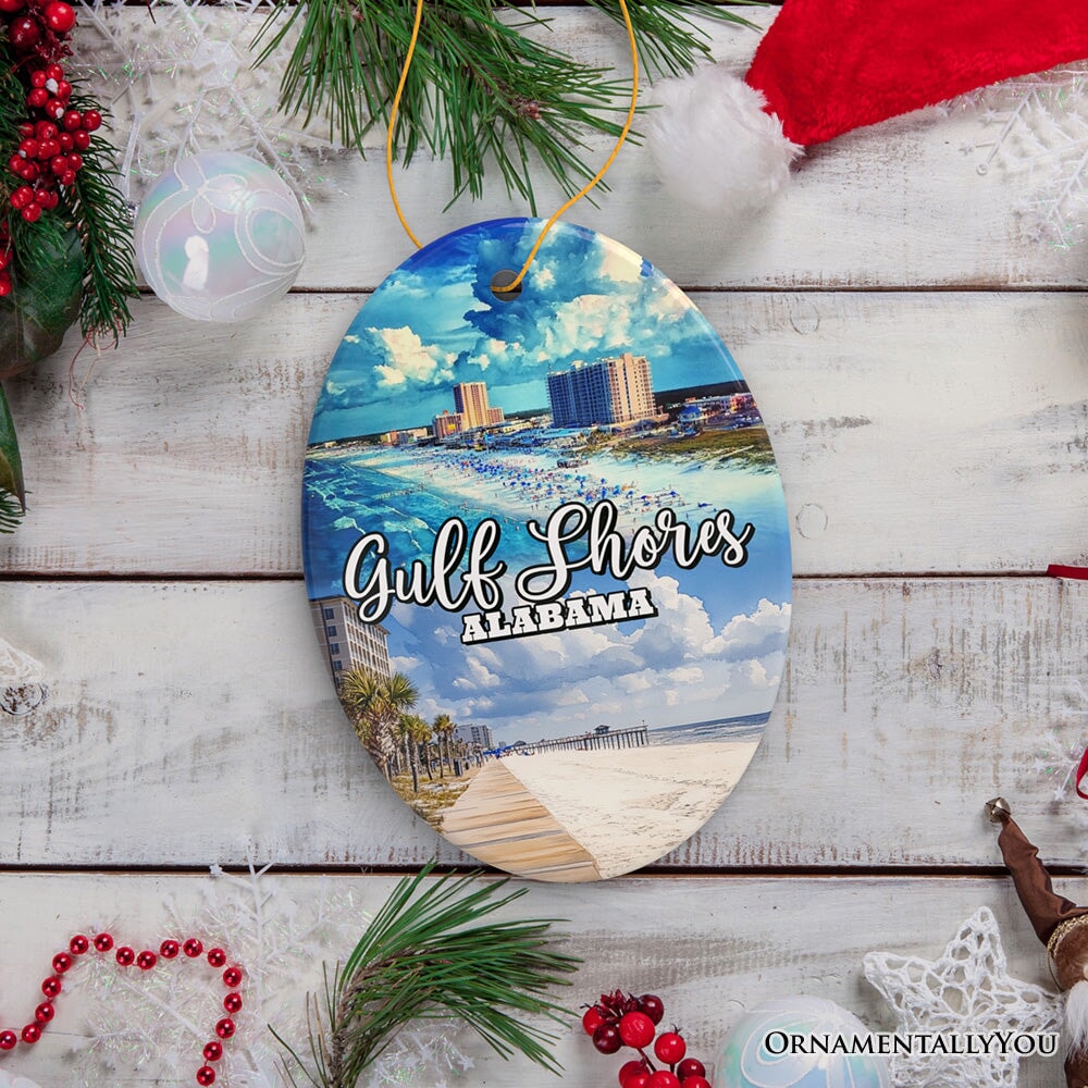 Gulf Shores Christmas Ornament, Alabama's Coastal Souvenir and Tree Decor