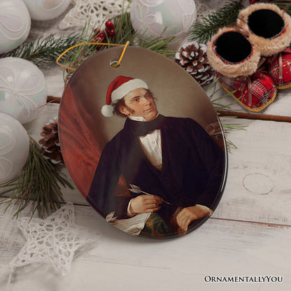 Santa Schubert Christmas Ornament, Composer Holiday Gift for Classical Musicians