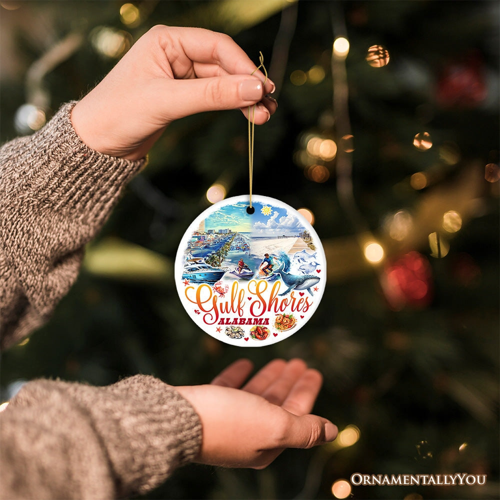 Gulf Shores Christmas Ornament, Alabama's Coastal Souvenir and Tree Decor