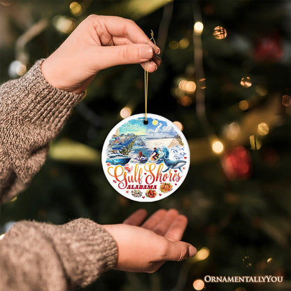 Gulf Shores Christmas Ornament, Alabama's Coastal Souvenir and Tree Decor