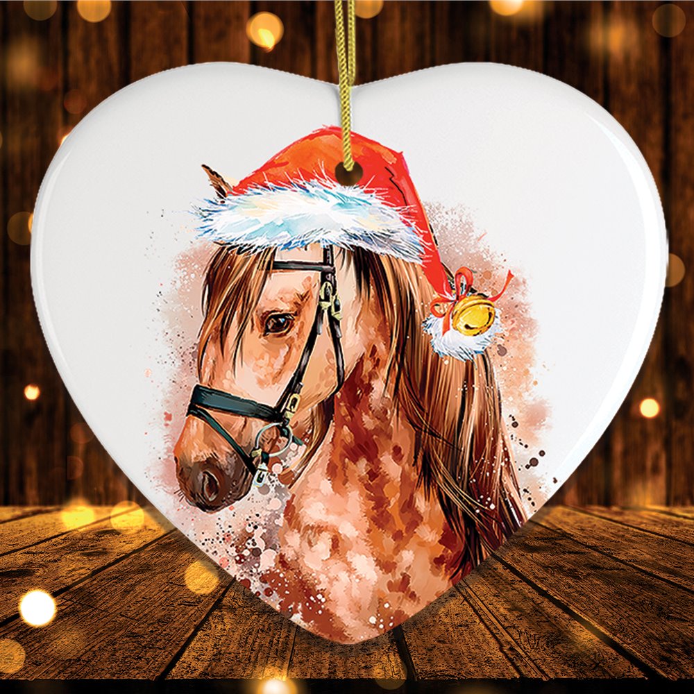 Watercolor Horse Christmas Ornament