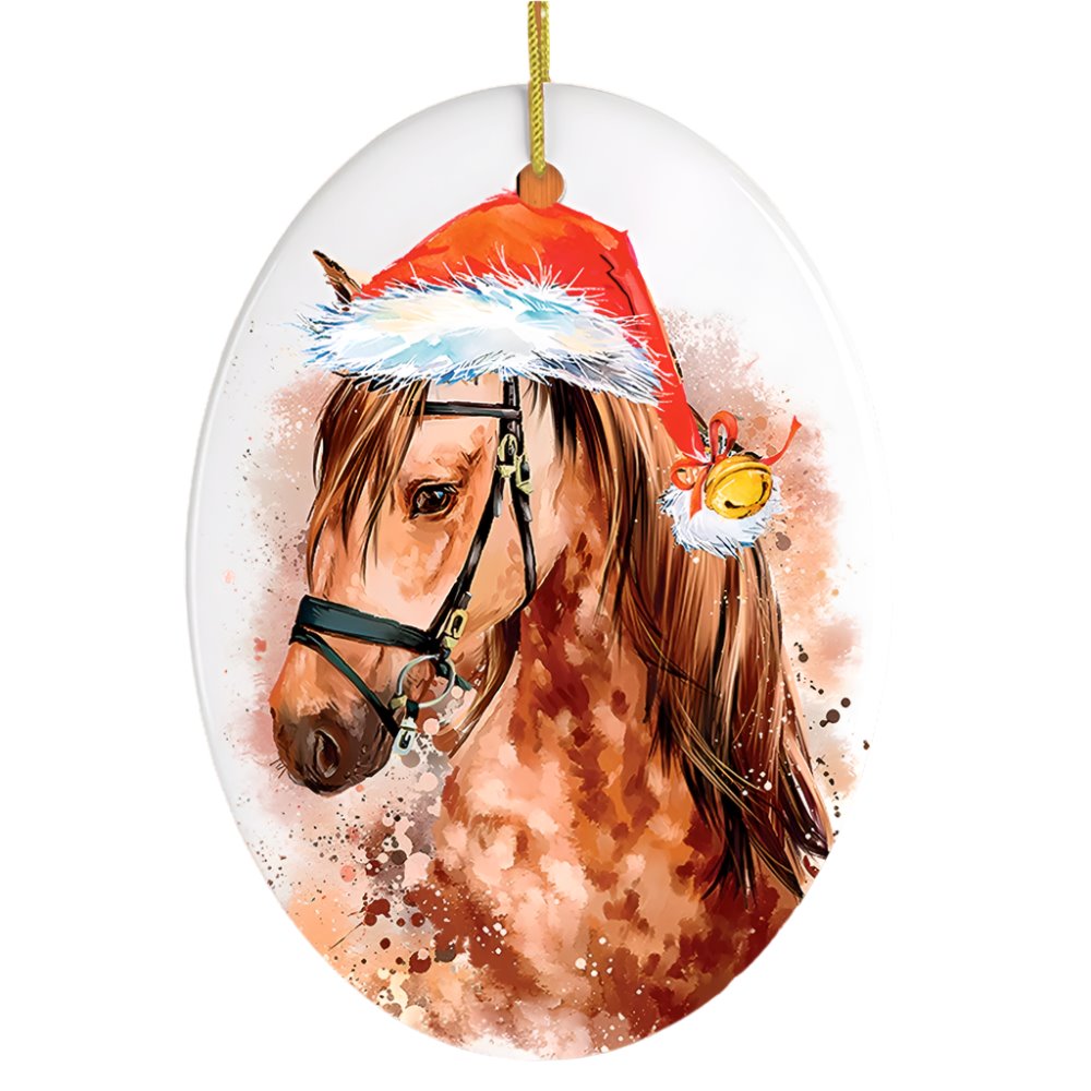 Watercolor Horse Christmas Ornament