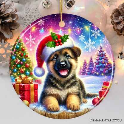 Winter Wonderland German Shepherd Ornament, Gift and Decor for Cozy Christmas