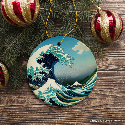 Hokusai The Great Wave off Kanagawa Ceramic Ornament, Famous Painting Souvenir And Decor