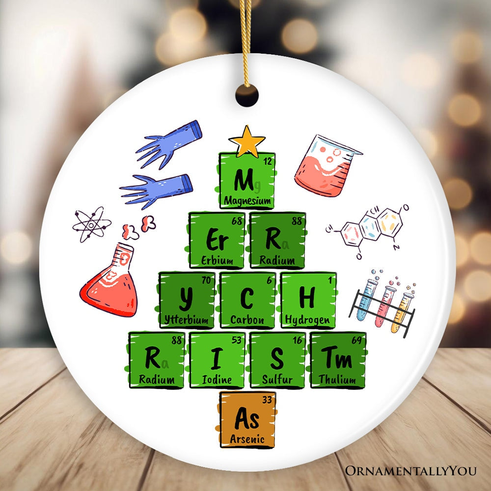 Periodic Table Scientist Christmas Ornament