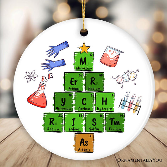 Periodic Table Scientist Christmas Ornament