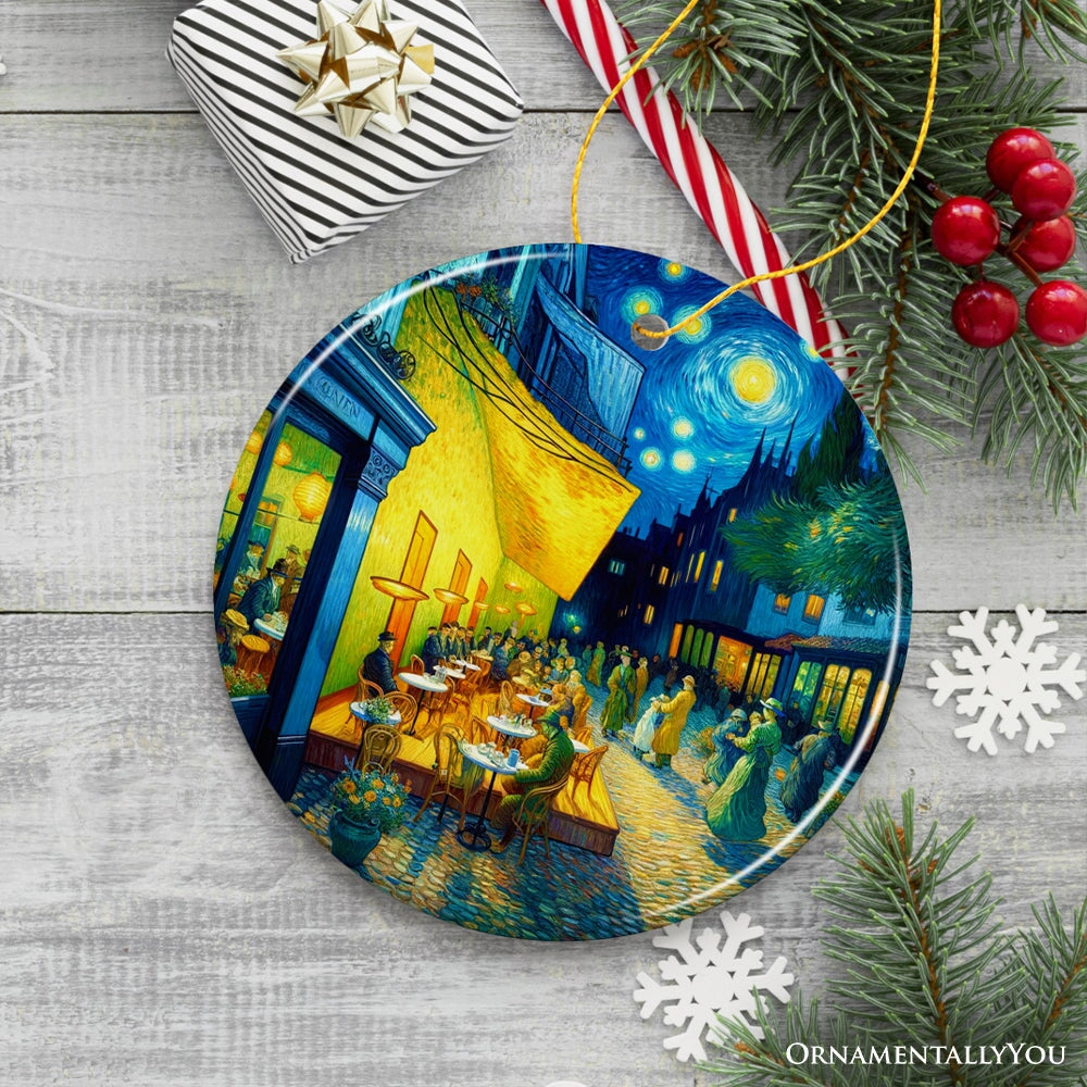 Vincent Van Gogh Cafe Terrace at Night Ceramic Ornament, Famous Painting Souvenir And Decor