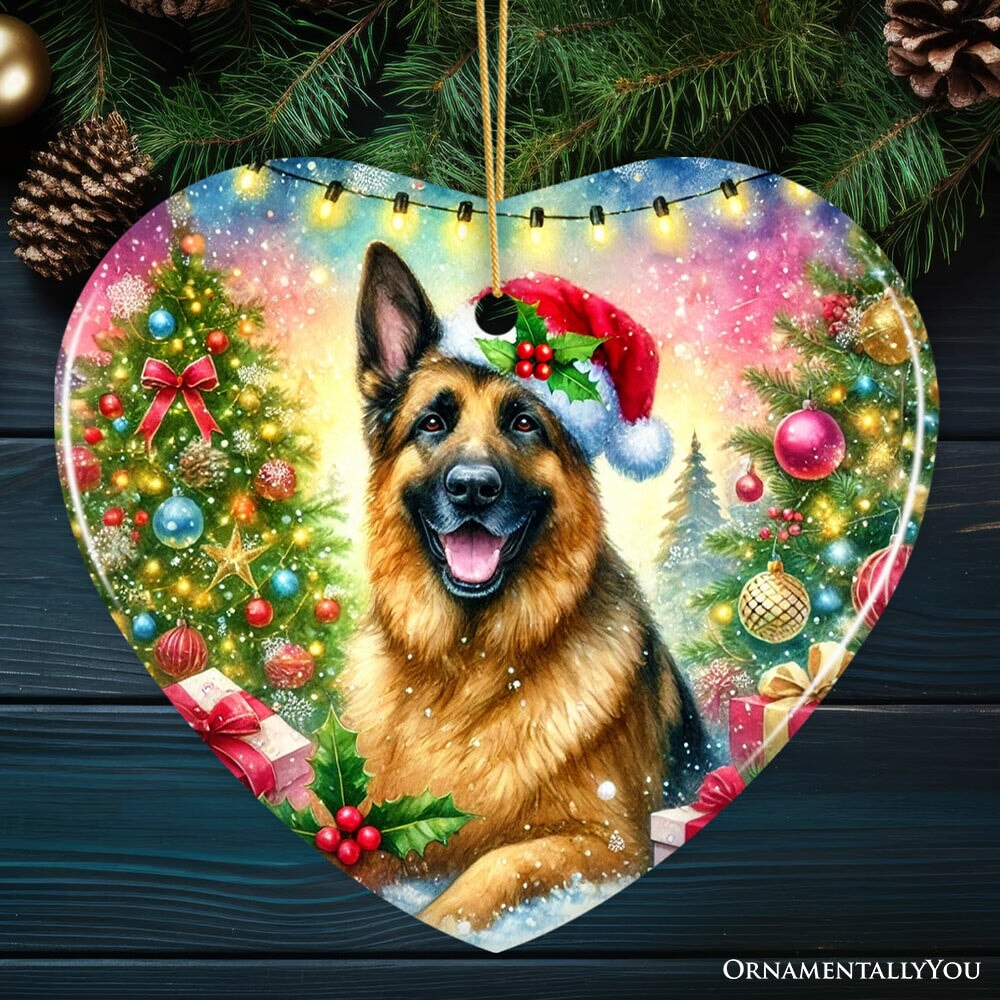 Winter Wonderland German Shepherd Ornament, Gift and Decor for Cozy Christmas
