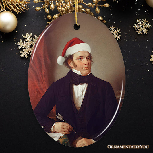 Santa Schubert Christmas Ornament, Composer Holiday Gift for Classical Musicians