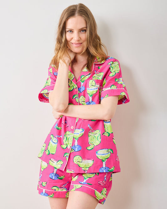 Fresh Margarita - Short Pajamas Set - Cabo Pink