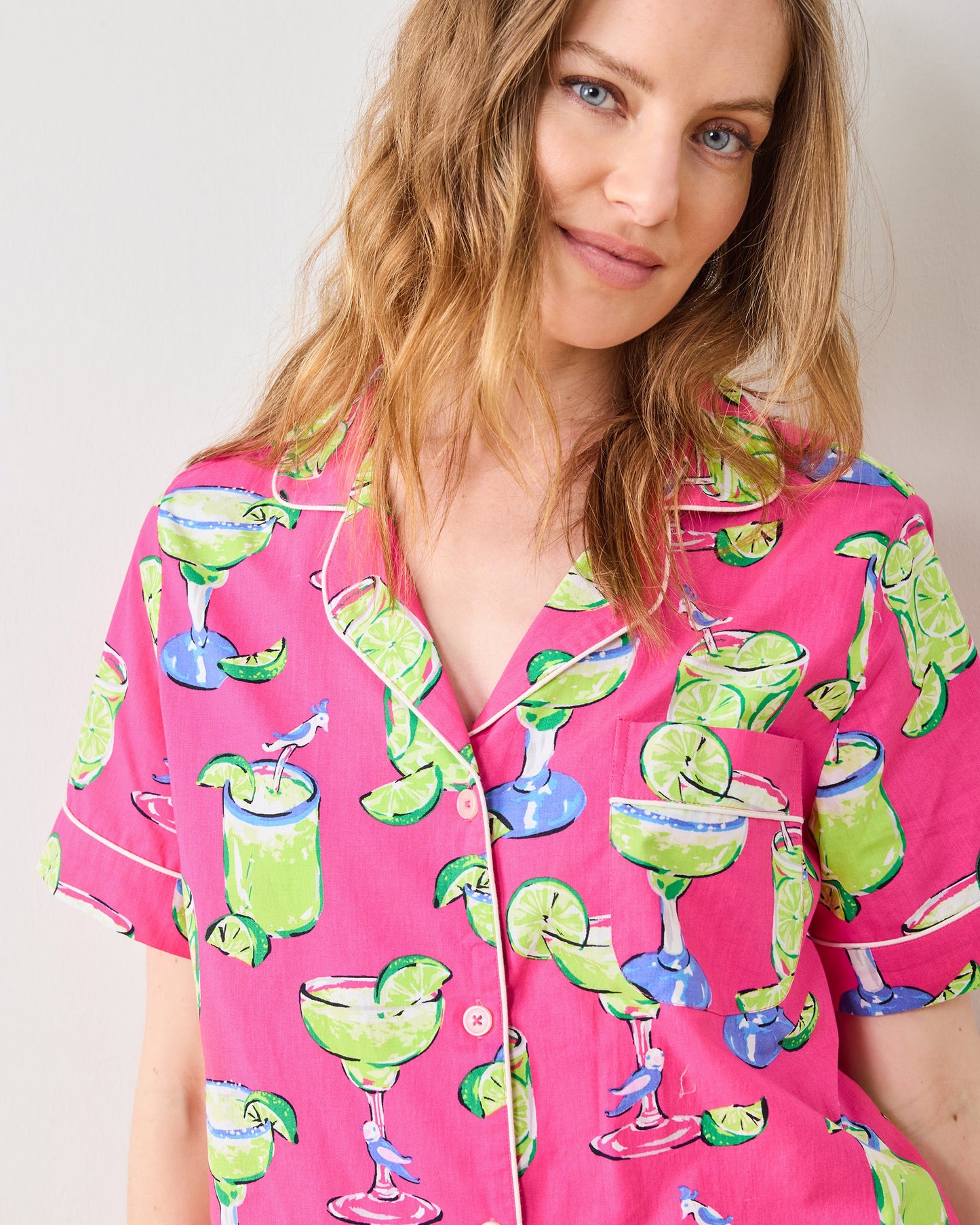 Fresh Margarita - Short Pajamas Set - Cabo Pink