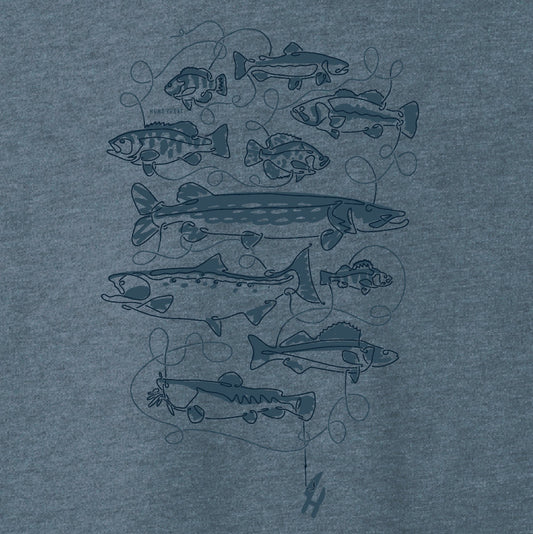 Fish on the Line - Men's/Unisex Cut T-shirt
