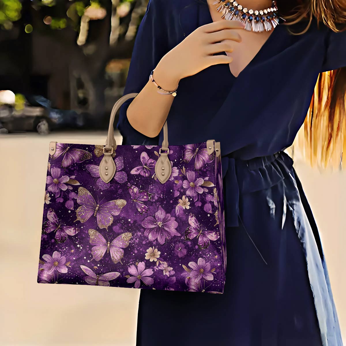 Leather Bag Velvet Wings