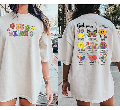 God says I am autism Sweatshirt, God Says I Am Strong Accepted Bold Redeemed Protected Courageous Kind Capable Loyal, Religious Easter Tee