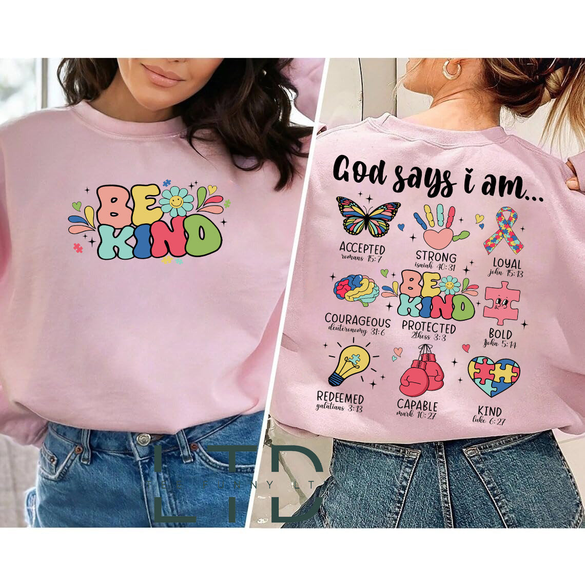 Deir Dia Is Geansaí Uathachais Mé, Léine Ais-Uathachais, Tee Doodles Uathachais, Tee Uathachais Íosa, Léine Bí Cineálta, Léine Críostaí, Spreagadh Uathachas