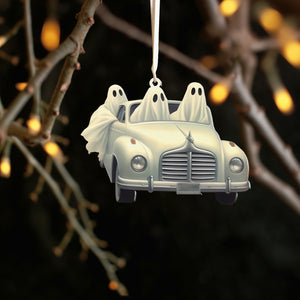 Ghosts In The Car, Personalized Gift, Fall Decor, Wall Hanging, Halloween Gift,Custom Spooky Ornament, Ghost Of A Pet Walking In The Car