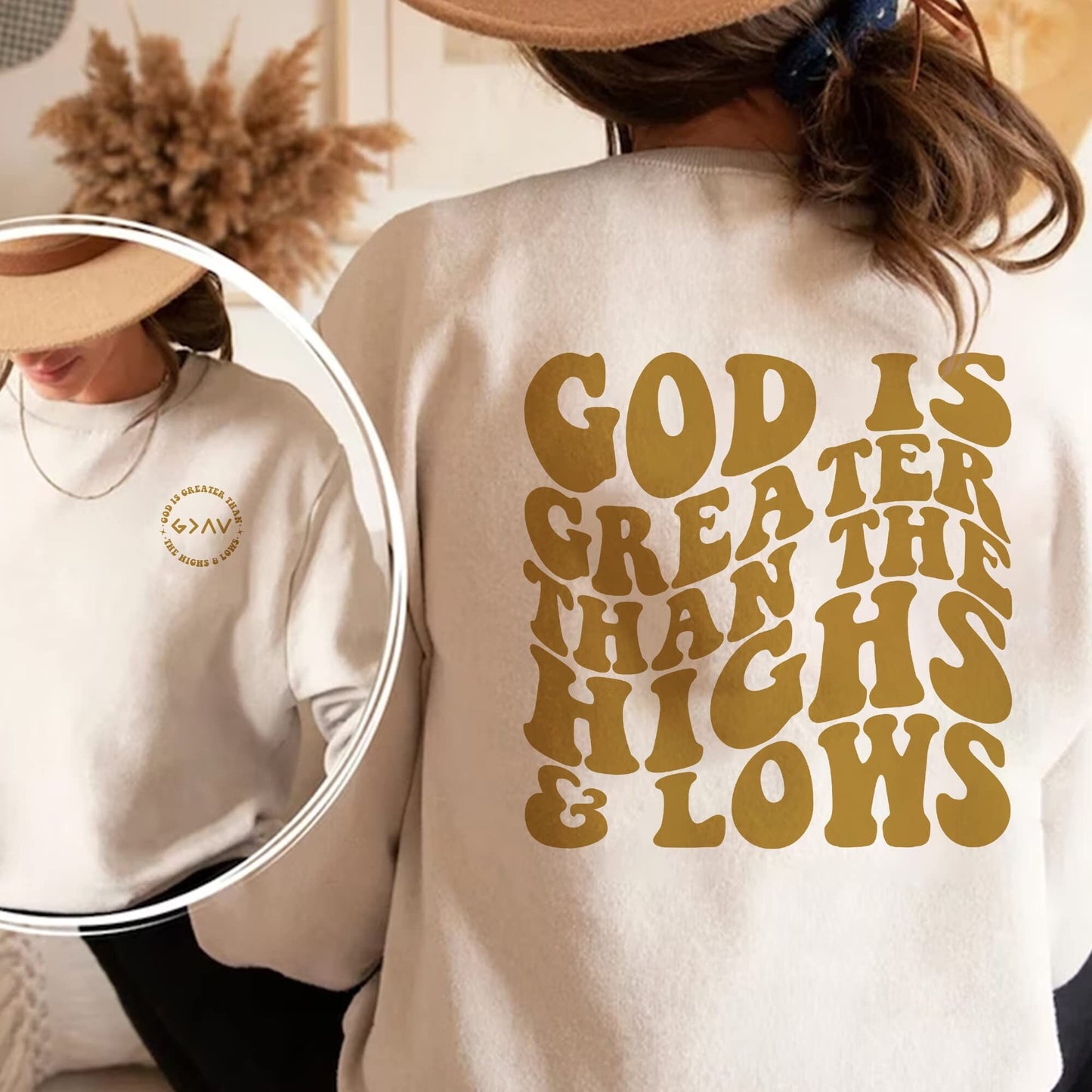 God Is Greater Than The Highs And Lows Shirt,Christian Sweatshirt,Religious Sweatshirt, Aesthetic Sweatshirt, Church Shirt, Jesus Lover Gift