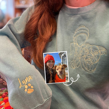 Golden Retriever Sweatshirt or Hoodie, Custom Embroidered Gift from Photo Name