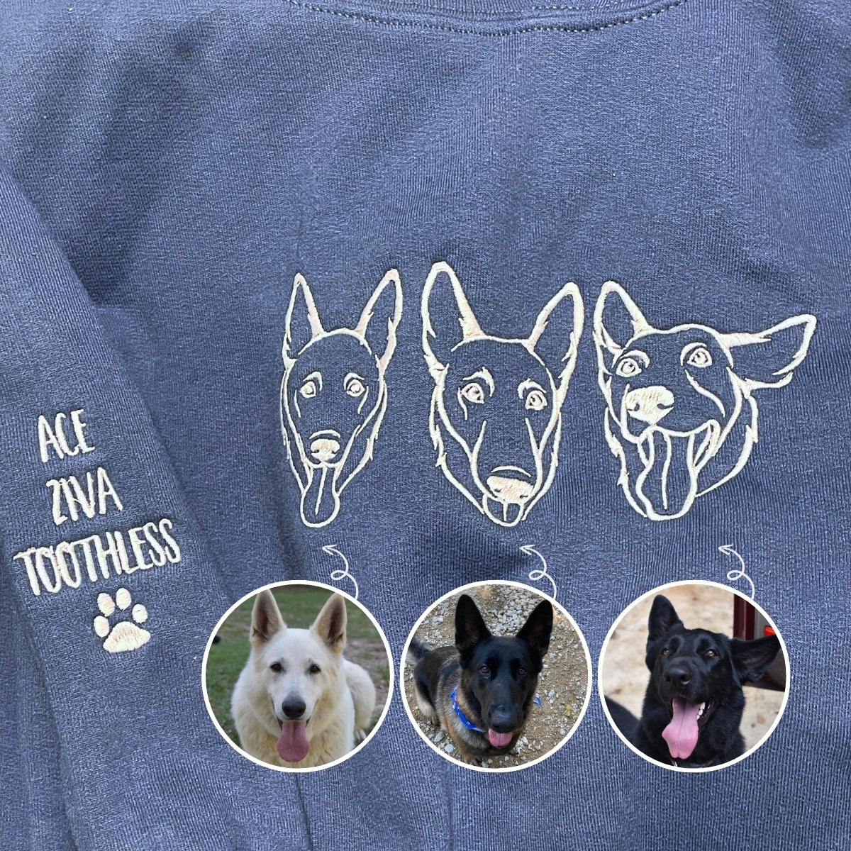 Goldendoodle Sweatshirt or Hoodie, Custom Embroidered Gift from Photo Name