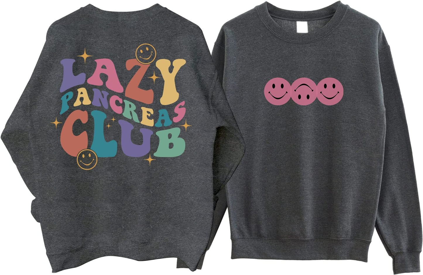 Groovy Lazy Pancreas Club Sweatshirt, Shirt For Diabetics And People With Diabetes, Gift for Diabetes, Type 1 Diabetes Shirt, Positive Gifts