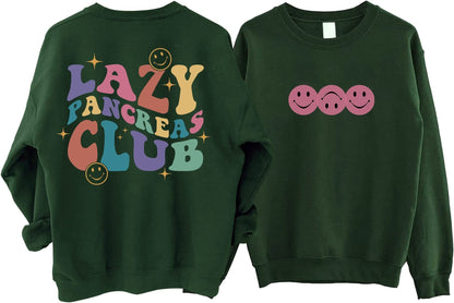 Groovy Lazy Pancreas Club Sweatshirt, Shirt For Diabetics And People With Diabetes, Gift for Diabetes, Type 1 Diabetes Shirt, Positive Gifts