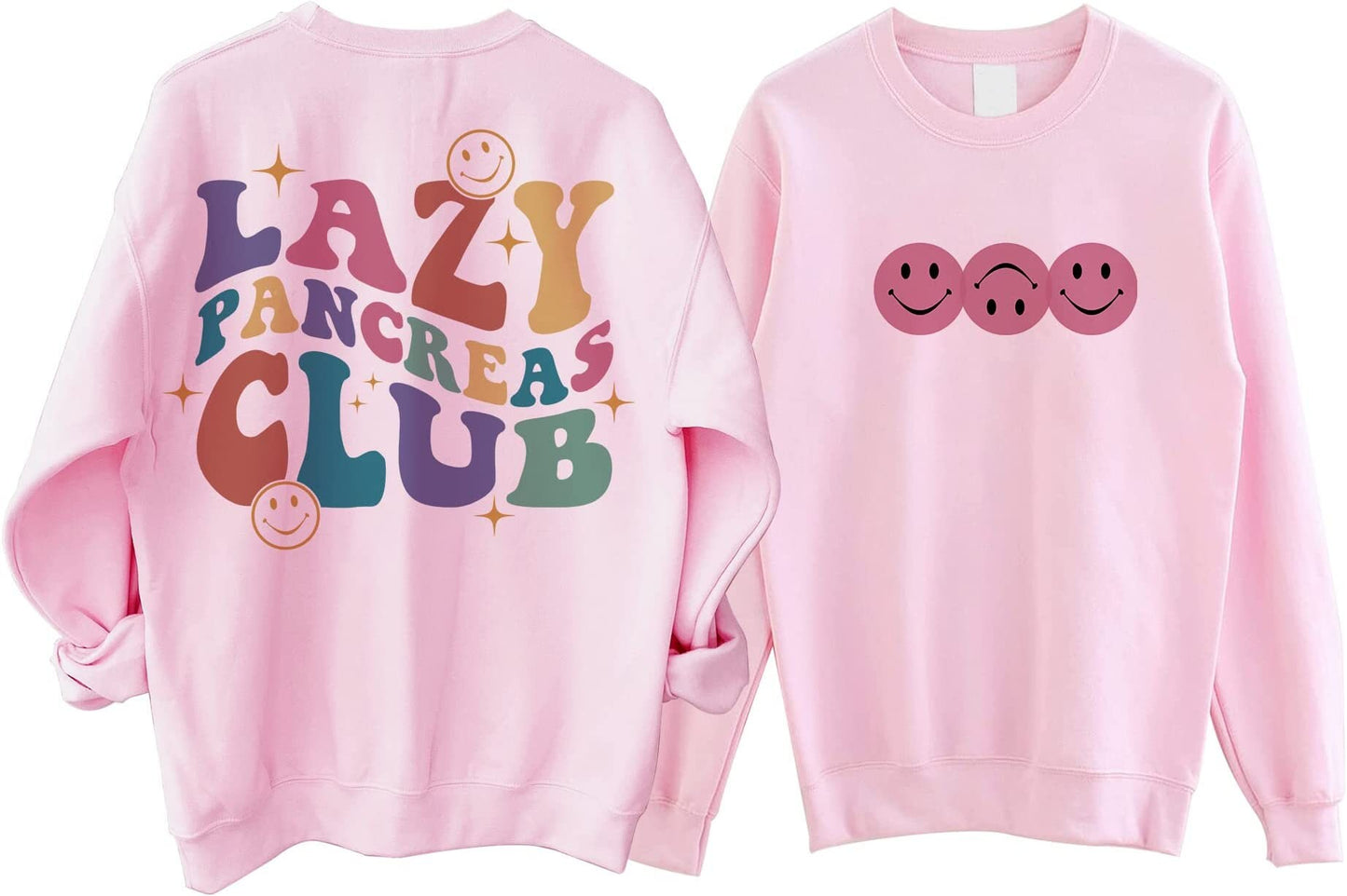 Groovy Lazy Pancreas Club Sweatshirt, Shirt For Diabetics And People With Diabetes, Gift for Diabetes, Type 1 Diabetes Shirt, Positive Gifts