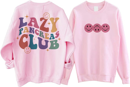 Groovy Lazy Pancreas Club Sweatshirt, Shirt For Diabetics And People With Diabetes, Gift for Diabetes, Type 1 Diabetes Shirt, Positive Gifts